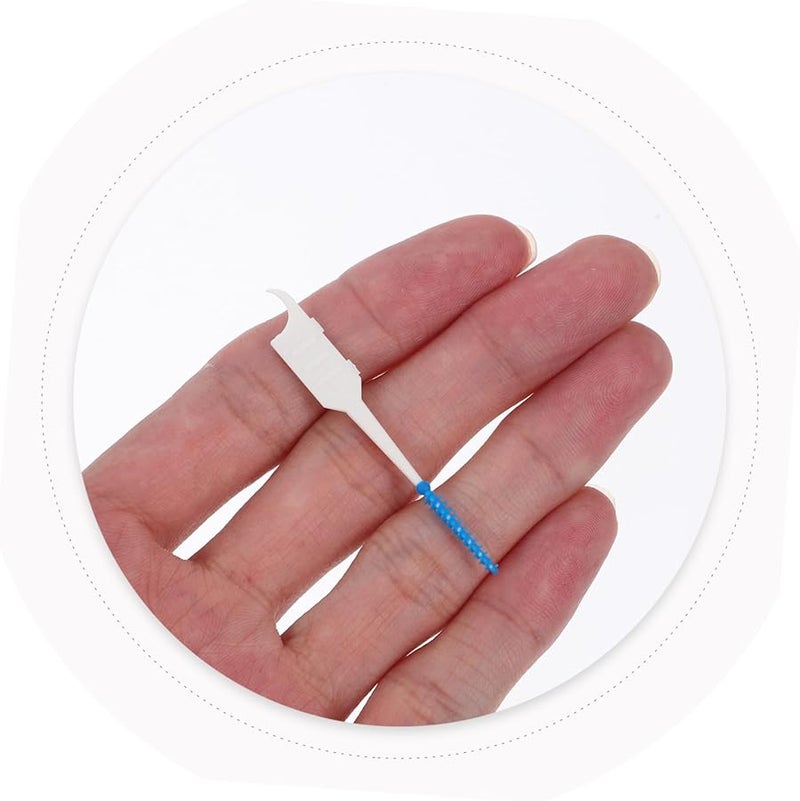 FRCOLOR Blue 300pcs Gentle Silicone Interdental Brushes for Oral Health and Gum Care Travel Essentials - Image 3